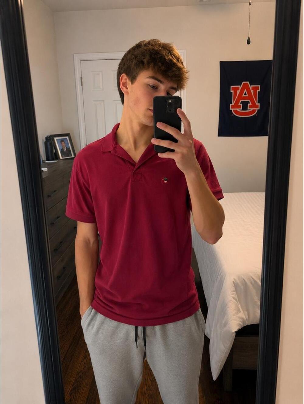 Duck Head Men's Burgundy and Red Polo-shirt